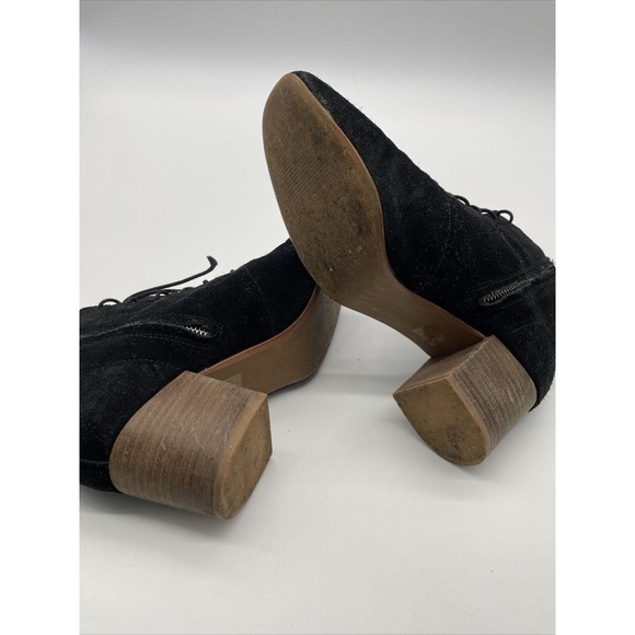 Madewell The Emilia Lace-Up Boot Stacked‎ Heel black Suede Women’s Sz 9 - Picture 6 of 6